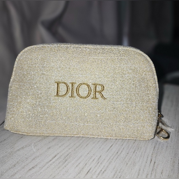 Dior Beauty Glittered Pouch w/ Large Zipper Charm! W/box - Picture 3 of 9